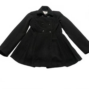 Xhiliration Women’s Size Medium Black Double-Breasted Peacoat - Picture 1 of 15