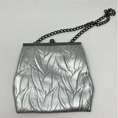 De Colección Jessica McClintock Bolso sin asas plateado Bolso de noche Correa de cadena Disfraz retro Año Nuevo Foto 1 de 4