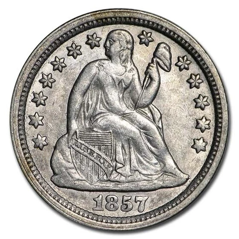 1857 Liberty Seated Dime AU - SKU#197738 Cover