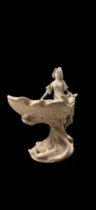 IMPRESIONANTES FIGURAS GRANDES ART NOUVEAU ROYAL DUX DONCELLA EN JARRÓN CENTRO DE MESA CONCHA MARINA - Imagen 1 de 10