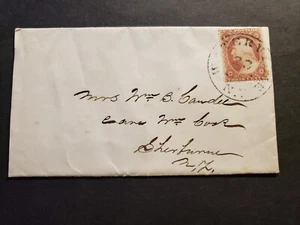 1850's WATERVILLE to SHERBOURNE, NEW YORK Postal History Cover NY - Picture 1 of 2