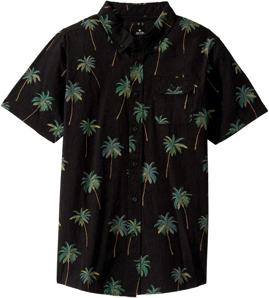 RIP CURL Men's S/S Button-Up Shirt TORREY - BLK - Medium - NWT - Image 1 of 1
