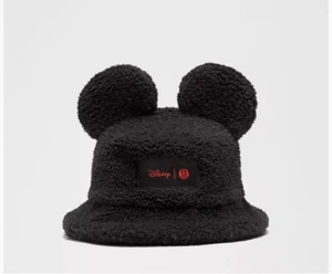 New Lululemon x Disney Textured Fleece Bucket Hat - Size S/M - Black Mickey Ears - Picture 1 of 3
