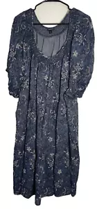 Torrid Blue Floral Short Sleeve Knee Length Dress Plus Size 3X - Picture 1 of 10