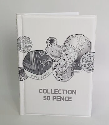Coin Schulz Mini Album Folder 96 Coins Pockets WHITE Book Holder 50p £1 £2 10p