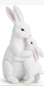 Hodao, Easter, Bunny, Mother's Kiss, Tiny Figurine, Enviroment Friendly Resin - Picture 1 of 12