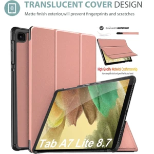 Leather Smart Samsung Galaxy Tab A7 Lite 8.7 CaseMagnetic Stand Slim Cover 2021 - Picture 1 of 9