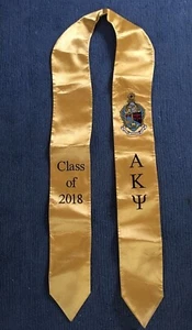 Alpha Kappa Psi Classic Gold Farben Graduation Stola Schärpe Klasse von 2018 4"W - Bild 1 von 3