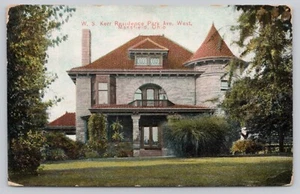 Mansfield Ohio W.S. Postal Kerr Residence Park Avenue West OH 1908 - Imagen 1 de 2