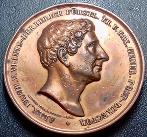 Allemagne Francfort médaille Alexander Von Vrints Oberpostmeister 10 07 1835 ! - Imagen 1 de 2