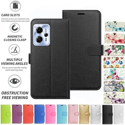 For Moto G13 G23 G53 Case Cover Flip Leather Wallet Folio Card Money Slot - Image 1 of 2
