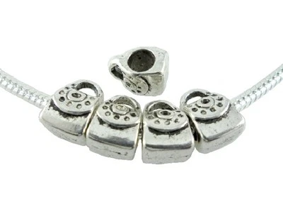 30 peças bolsa antiga tom prata berloque miçangas ajuste joia pulseira europeia ZY121 - Imagem 1 de 2