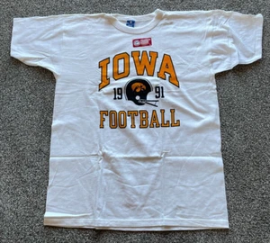 Wow! 1991 Vintage Iowa Hawkeyes Football T-Shirt - XL Champion New - Never Worn - Picture 1 of 3