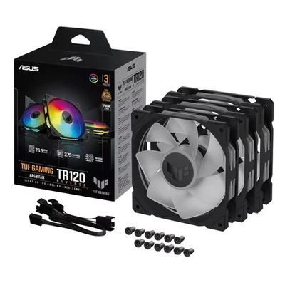 ASUS TUF Gaming TR120 ARGB Reverse Case Fan - Black 3-Pack - Image 1 of 4
