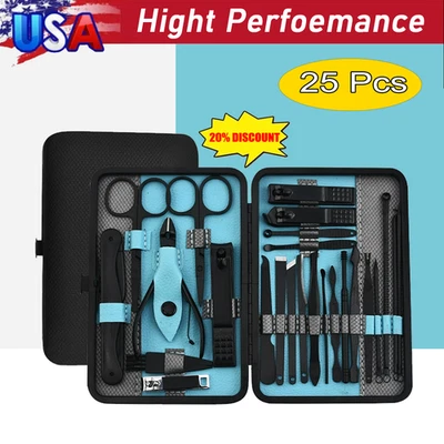 Professional Stainless Steel Nail Clippers Kit Red Premium Manicure Pedicure Set - Image 1 of 4