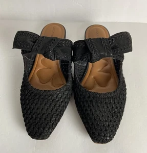 Lucky Brand Womens Grenaldie Black Leather Mules Shoes Size 8.5 Medium - Picture 1 of 5