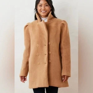 Dudley Stephens Conyers Coat in Sherpa Fleece Camel - Picture 1 of 7