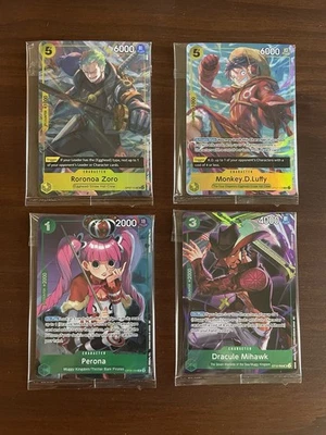 One Piece Card Game Illustration Box Vol 3 and 4 Sealed Promos - Image 1 of 2