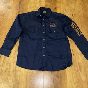 Bullhide Herren Small blau Western Rodeo bestickt Perlen Druckknopfleiste Hemd - Bild 1 von 8