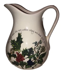 "Jarra grande de 8 1/2"" Portmeirion acebo e hiedra jarra de Navidad Inglaterra vintage" - Imagen 1 de 11