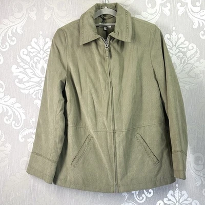 Debenhams Petite Collection Ladies Jacket Size 10 Light Olive Suede Effect - Image 1 of 4