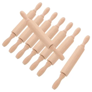 8 Stück Mini Nudelholz: Mini Holz Nudelhölzer zum Basteln - Kinder Backrollen - Bild 1 von 12