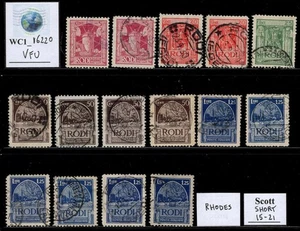 WC1_16220. ITALY AEGEAN COL. RHODES. 1929 ROYAL VISIT short set. Sc.15-21. Used - Picture 1 of 1