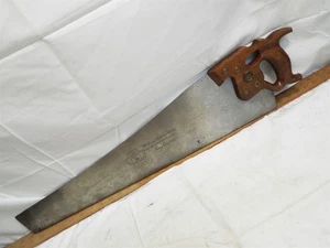 Disston 26" D-8 5-1/2pt Hand Crosscut Rip Saw Wood Tool Carpenter Thumbhole - Picture 1 of 8