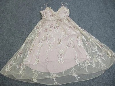 Elie Tahari Dress Womens 8 Floral Embroidered Maxi Mesh Overlay Formal Occasion - Image 1 of 4