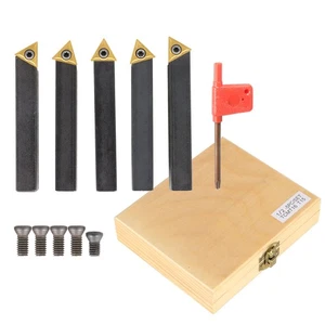 1/2 In Indexable Carbide Insert Turning ToolBit Holder Set Fit For Lathe 5 Pack - Picture 1 of 12