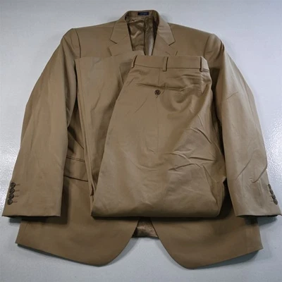 Stafford 48R 44x32 Khaki Travel Stretch Wool Mens Jacket Pants Suit - Image 1 of 4