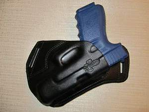 FITS GLOCK 19/23/32/36 LEATHER SOB, OWB BELT HOLSTER, RH, ULTRA SLIM DESIGN - Picture 1 of 10