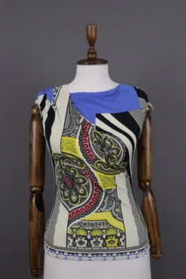 Blusa Top Camisa Etro Milano Multicolor Floral Cachemira Sin Mangas Talla 40 Foto 1 de 4