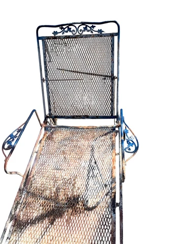 Vintage Woodard Wrought Iron Adjustable Garden Chaise Lounge Chair Cover