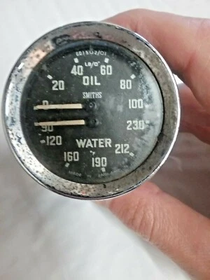 Smiths Dual Oil Water Temperature Gauge GD1502/01 Made in UK - Image 1 of 4