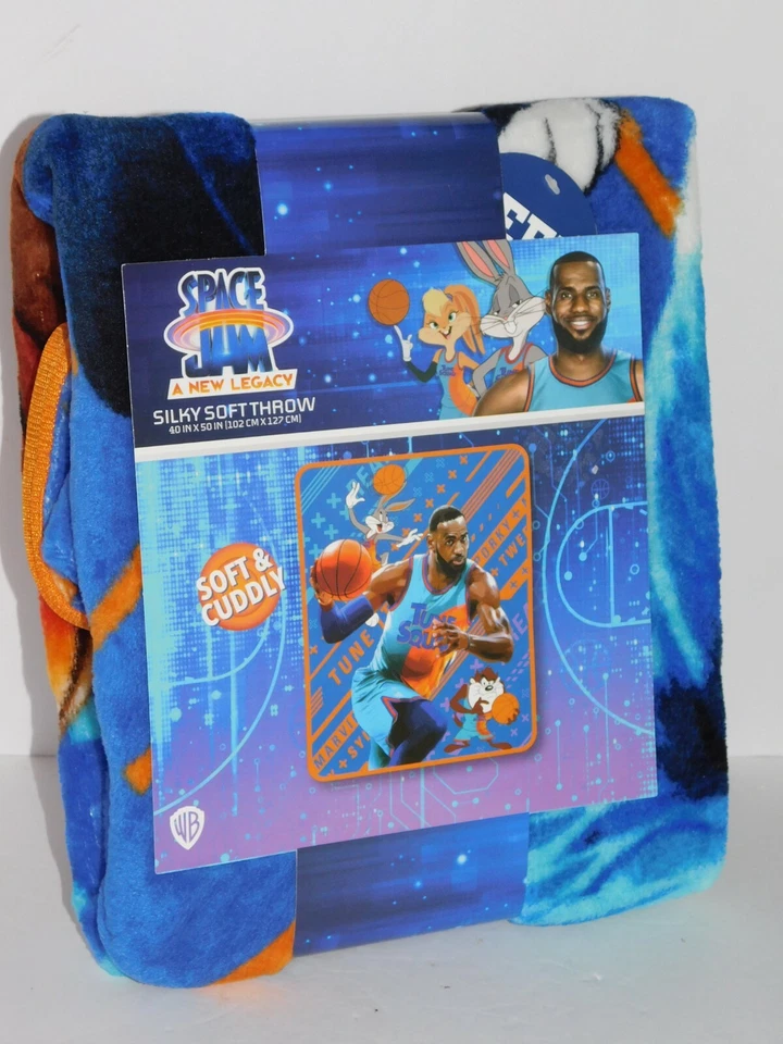 Space Jam 2 Plush Throw Blanket Lebron James Basketball NBA Looney Tunes Boy