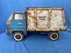 Vintage Tonka Sanitär-Service-LKW - 1970ER Jahre gepresster Stahl Spielzeug Müll-LKW - Bild 1 von 14