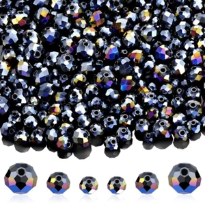 600 Pcs Crystal Glass Beads for Jewelry Making Bulk Faceted Gemstone Rondelle Lo - Picture 1 of 6