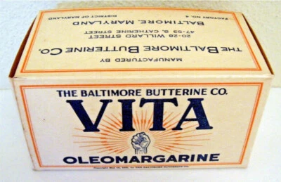 The Baltimore Butterine Co Vita Oleomargarine Box Baltimore Maryland Old Stock - Image 1 of 4