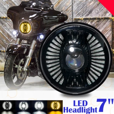 Faro LED de 7 pulgadas DOT intermitente y DRL para Harley Davidson Touring Road King Foto 1 de 4