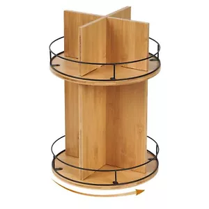 Lazy Susan Organizer - Rotating Spice Rack 2 Tier Spice Turntable Organizer S... - Picture 1 of 6