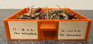 Vintage Mixed Lot of 1.1K-100K Ohm Resistors | Assorted Carbon Film & Ceramic - Picture 1 of 6