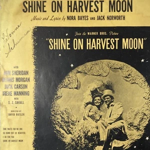 Shine On Harvest Moon Vtg Sheet Music Ann Sheridan Dennis Morgan 1941 - Picture 1 of 6