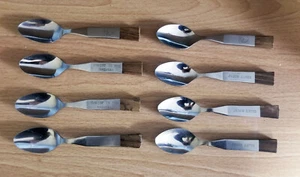 8 Pc Christianity Religious Themed Spoon Set Spiritual Sayings Wood Handle Japan - Picture 1 of 6