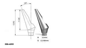 25° Altura Pilar Angular 11 mm - Conexión Cónica Paquete de 10 - Imagen 1 de 1