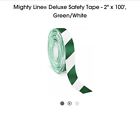 Ruban de sécurité de luxe Uline 20512 S-19801G/W 2 po x 100' Mighty Line vert/blanc