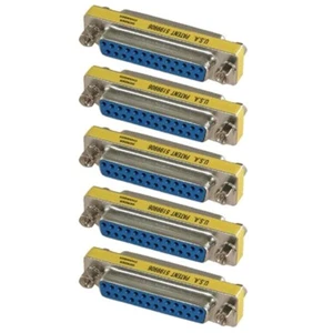 5 Pcs DB25 D-SUB 25-Pin Female to Female Coupler Mini Gender Changer Adapter - Picture 1 of 2