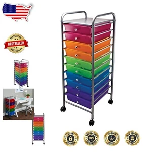 Efficient 10-Drawer Mobile Organizer Cart - Perfect for Home Office & School - Picture 1 of 7