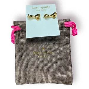 Pendientes Kate Spade Clásicos Lazo Dorado Rellenos 14k Nuevos con Etiquetas Diseño Boho Y2K - Imagen 1 de 3