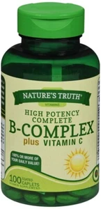 Nature's Truth High Potency Complete B-Complex Plus Vitamin C 100 Coated Caplets - Picture 1 of 1